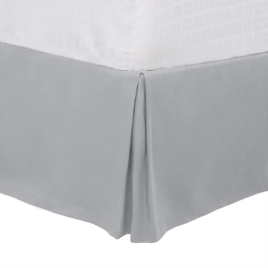 PiccoCasa Full Size Pleated Bed Skirt, Bed Frame and Box Spring Cover - 16 Inch Tailored Drop Dust Ruffle Bedskirt, Wrinkle Free and Fade Resistance, Easy to Stall - Light Gray — image 1