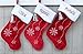 Red White Velvet Personalized Christmas Stocking Bling Snowflake