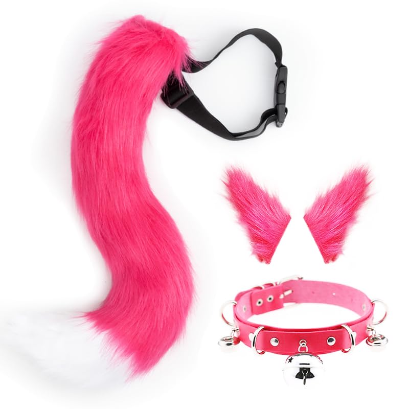 DRESHOW Fox Faux Fur Tail Cat Ears Hair Clip Halloween Party Costume Neck Choker Cosplay Set for Women — image 1