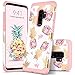 GUAGUA Galaxy S9 Plus Case Samsung S9 Plus Case Colorful Pineapple Slim Hybrid Hard PC Soft Silicone Cover Shockproof Protective Case for Samsung Galaxy S9 Plus Case for Girls&Women Rose Gold Pink