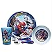 Zak Designs Marvel Comics Kids Dinnerware Set Includes Plate, Bowl, Tumbler and Utensil Tableware, Made of Durable Material and Perfect for Kids (Spider-Man, 5 Piece Set, BPA-Free)