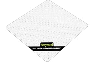 Amyracel Office Chair Mat for Carpet, 48” x 48” Studded Desk Chair Floor Mat for Low Pile Carpeted Floors, Clear Carpet Protector Mat for Office Chair