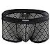 YiZYiF Men's Sexy Mesh Sheer Boxer Briefs Underwear Black Trunks Underpants Medium