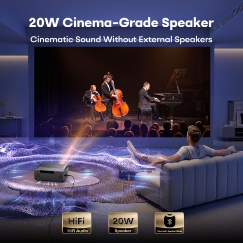 Boldever 1500 ANSI Google TV Smart Projector, 4K Projector with WiFi and Bluetooth, 20W HiFi Speaker, Auto Focus & Auto Keystone, HDR10, Portable Movie Projecteur for Outdoor and Indoor Home Theater