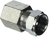 Brennan Industries 6506-12-12 Steel Straight Tube Fitting, 3/4"-14 NPTF x 1-1/16"-12 SAE Thread, 3/4" Female NPTF x 3/4" Female JIC Swivel