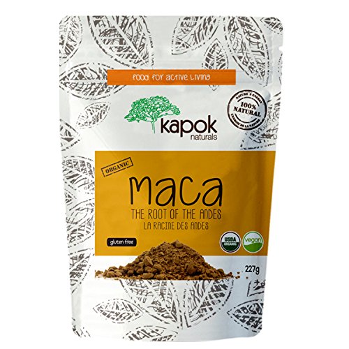 NEW Kapok Naturals Maca Powder Organic Raw - .5LB Resealable Pouch. Premium Vegan Maca Root Powder. Use Maca for Women Fertility, Maca for Men Libido, Balance Hormones and as a Testosterone Booster