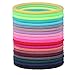 TecUnite 200 Pcs 1inch Colorful Rubber Elastic Hair Ties Small Bulk for Women Mini Ponytail Holders Rainbow Hairbands Metal Free Bands(Multicolored)