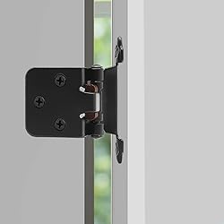 12 PCS Black Cabinet Door Hinges, 1/2" Overlay