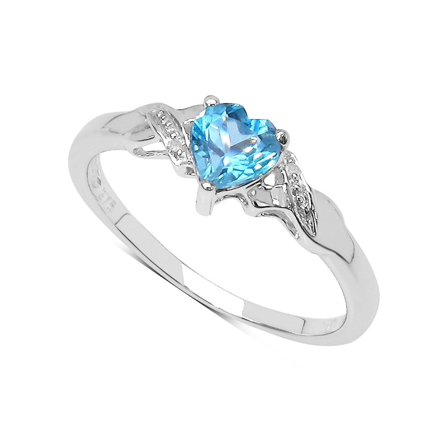 La Colección Anillo Topacio : Anillo Oro Blanco ct con corazón de