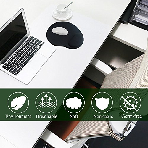 image for MIBOW Mouse Pad with Wrist Support,Large Ergonomic Gel Mouse Base Mat 