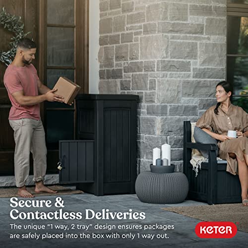Keter Delivery Box for Porch with Lockable Secure Storage Compartment
