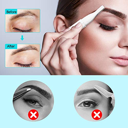 Eyebrow Trimmer, Electric Eyebrow Razor for Women, Liaboe Upgraded Eyebrow Hair Removal with Comb Eyebrow Epilator No Pulling Sensation Painless for Face Chin Lips Neck Bikini-line Armpit