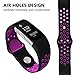 iGK Silicone Replacement Bands Compatible for Fitbit Charge 2, Adjustable Breathable Sport Strap Smartwatch Fitness Wristband with Air Holes Black Plum Small