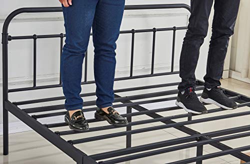 Queen Bed Frame, Platform Metal Bed Frame Foundation Queen Size with Headboard and Footboard (DS-10 Queen)