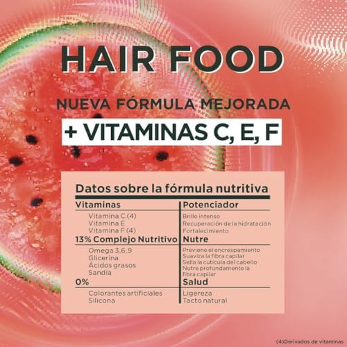 Mascarilla Revitalizante Hair Food Sandía, Nutre y Suaviza, Para Cabello Seco o Apagado, 400 ml