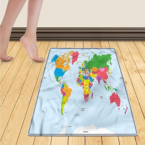 homefeel Cartoon Floor Mat for kids Fun Hipster Monkey with Colorful Sunglasses and Hat Rapper Hippie Ape Art Door Mat Increase 30"x48" Brown Black White