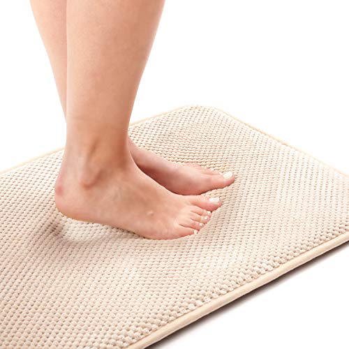 Kingole Absorbent Memory Foam Bath Mat, Non Slip and Cozy Microfiber