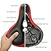 OUTERDO Bike Seat MTB Bike Saddle Dual Spring Comfort Bicycle Saddle with Safety Reflective Tape Soft Foam Ergonomic Wide Cycling Seat for Road Bike and Mountain Bike