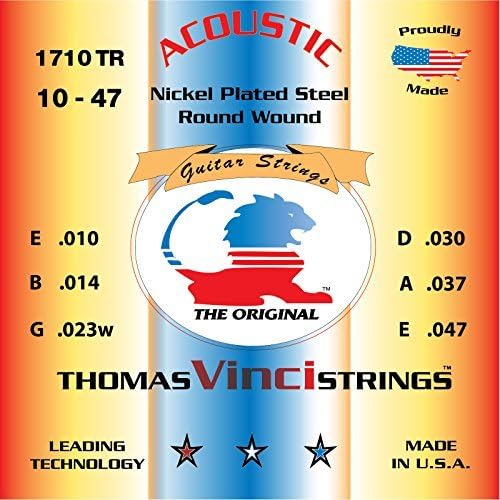 Vinci - Supporting the Tony Rice Foundation - Custom 10-47 Extra Light Nickel Plated Acoustic Guitar Strings Made in U.S.A.