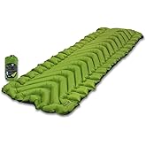 KLYMIT Static V2 Inflatable Sleeping Pad | Portable, Ultralight, Easy to Inflate, Foldable Air Bed for Camping, Backpacking &amp; Hiking &mdash; Green