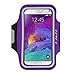 J&D Armband Compatible for Samsung Galaxy Note 4 Armband, Sports Armband with Key Holder Slot for Galaxy Note 4 Running Armband, Perfect Earphone Connection While Workout Running, Purple