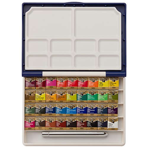 Holbein Watercolor Set: Palm Plastic Case: 36 Half Pans