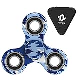 T-Tek Hand Spinner Fidget Helps Focus with Case Package (Camo Blue)
