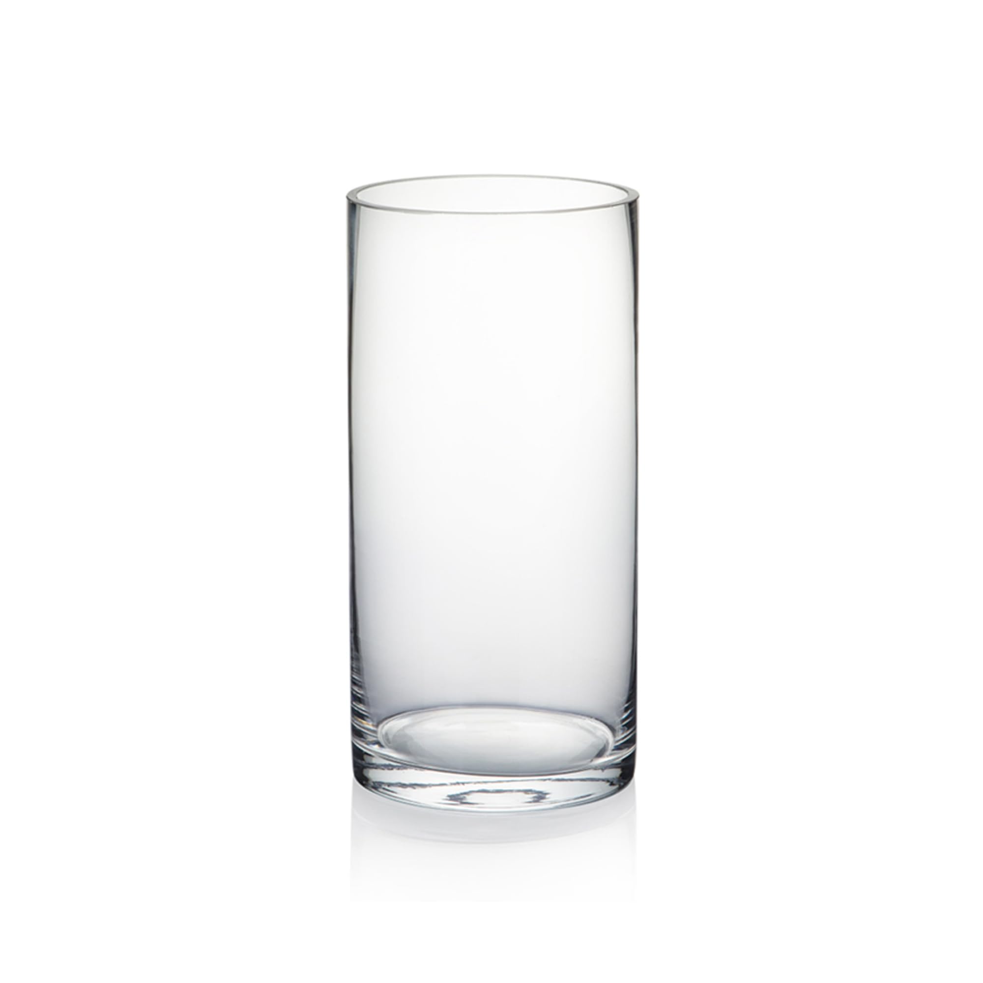 WGV Cylinder Vase, 4" W x 8" H, Floral Container, Glass Centerpiece for Wedding Party Event, Home Office Decor, Clear, 1 Piece