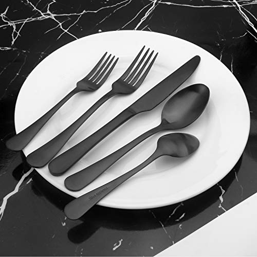 Vanys Matte Black Silverware Set, 20Piece Stainless Steel kitchen
