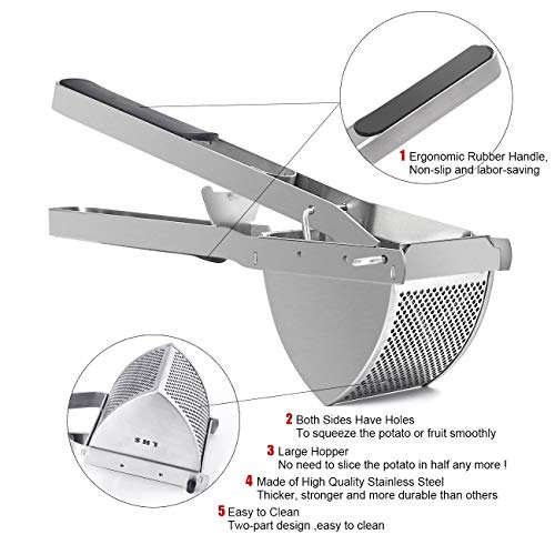 LHS Potato Ricer and Masher Stainless Steel Heavy Duty Commercial Baby
