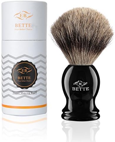 GoBetter - 100% Authentic Pure Badger Hair Bristles Shaving Brush, Professional Men's Shaving Brush (Black Resin) by GoBetter