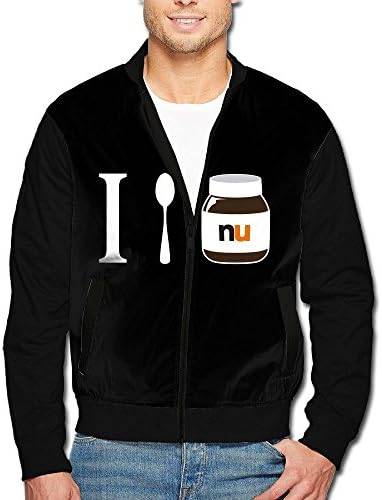 YUYUZHE WOXIANJIN Mens Casual Jacket Front-Zip Jacket I Eat Nutella Christmas Mens Jackets and Coats