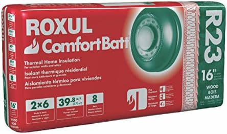 Roxul , ComfortBatt R23, Stone Wool Insulation (15.25" W x 47" L) - 6 Bags
