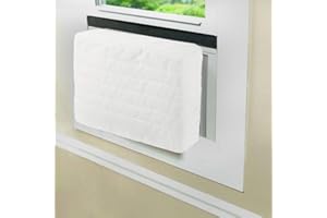 Aozzy Ac Covers For Inside Unit Indoor Air Conditioner Covers For Window Units Winter Beige Double Insulation Quilted AC Cover Keeps Cold Air Out Eliminates Dirt (28"Lx20"H x2.7"D)