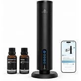 Breeze Waterless Diffuser, Cordless &amp; Rechargeable, 2 Fragrance Oil, Black | Fragrance Oil Diffuser with Edition and California Beach Oils Included, 1200 Sq Ft Coverage, Bluetooth &amp; App Control