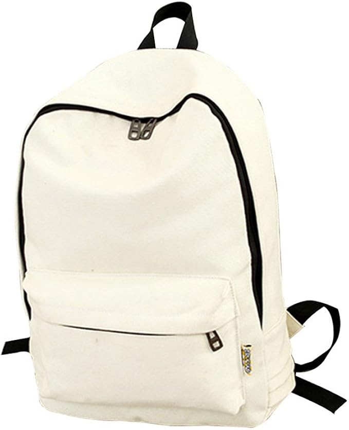 Simple Canvas Students Backpack Rucksack School Shoulder