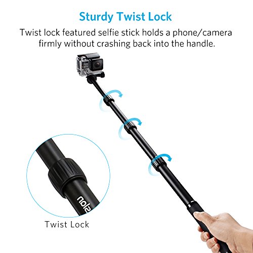 Camera Tripod, Moreslan Extendable Aluminum Bluetooth Selfie Tripod 360 Degree Adjustable Monopod Stand with Remote Control for Phone (Smartphone), Gopro and Digital Cameras - Black