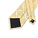 Hi-Tie Silk Woven Designer Yellow Mens Necktie Handkerchief Cufflinks Set Formal