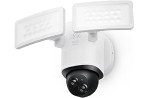 eufy Security Camera Floodlight Camera E340 Wired, Security Camera Outdoor, 360° PTZ, 24/7 Recording, 2.4G/5G Wi-Fi, 2000 LM, Motion Detection, Built-In Siren, Dual Cam, HB3 Compatible, No Monthly Fee