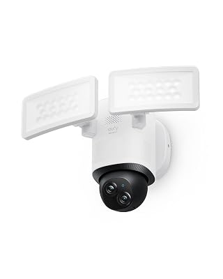 eufy Security Camera Floodlight Camera E340 Wired, Security Camera Outdoor, 360° PTZ, 24/7 Recording, 2.4G/5G Wi-Fi, 2000 LM, Motion Detection, Built-In Siren, Dual Cam, HB3 Compatible, No Monthly Fee