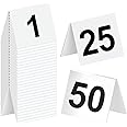 Restaurant Table Numbers 1-50 White, Tent Table Numbers (3 in x 3.5 in)