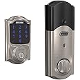 SCHLAGE BE469ZP CAM 619 Connect Smart Deadbolt with alarm with Camelot Trim in Satin Nickel, Z-Wave Plus enabled
