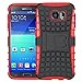 K-Xiang Samsung Galaxy S6 Case, (Armor Series) Heavy Duty Dual Layer Shockproof Silicone Phone Protective Case TPU Hybrid Kickstand Cover for Samsung Galaxy S6 (Red)