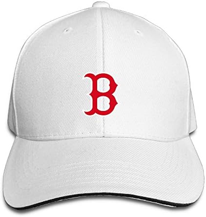 101dog Red Boston Unisex Adjustable Sandwich Hunting Peak Hat &amp; Cap White