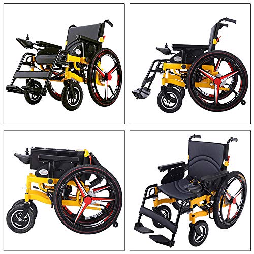 Byx- Electric Wheelchair, Folding Portable Automatic Intelligent Wheelchair, Disabled Four-Wheeled Care Vehicle, 150kg Load, EABS Brake System Wheelchair (Color : 20A Lead Acid Battery)