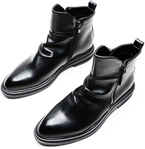 Amazon Yybo ブーツ メンズ ショートブーツ ヒールブーツ サイドジップ センターシーム 革靴 ブーツ メンズ ショートブーツ ヒールブーツ サイドジップ センターシーム革靴 紳士靴 アウトレット Yybo ブーツ