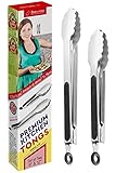 Salad Tongs Tongs For Cooking Serving Utensils - Set Of Serving Tongs 9 Inch And Grill Tongs 12 Inch