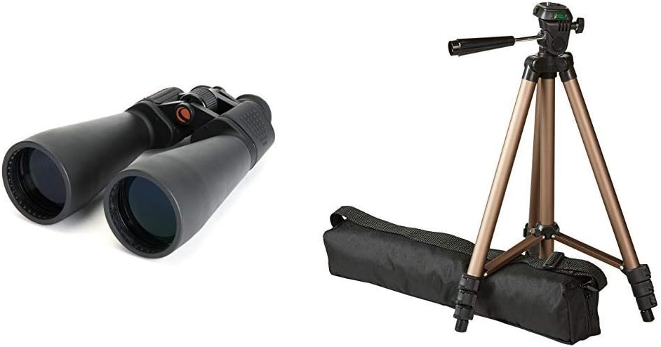 Celestron 71008 SkyMaster 25 x 70 Binocular & Amazon Basics 127cm (50") Lightweight Tripod with Bag