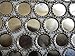 100 Flattened Silver Bottle Caps with Holes and 8mm Split Rings Attached.