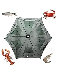Jaula de red con carnada para pesca, jaula para cangrejos, pescado, pececillos, plegable
